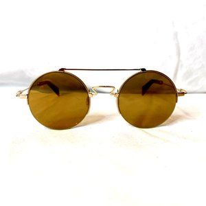 Yohji Yamamoto YY7028 Sunglasses in Color Gold 480 w/ Brown/Gold Mirrored Lenses